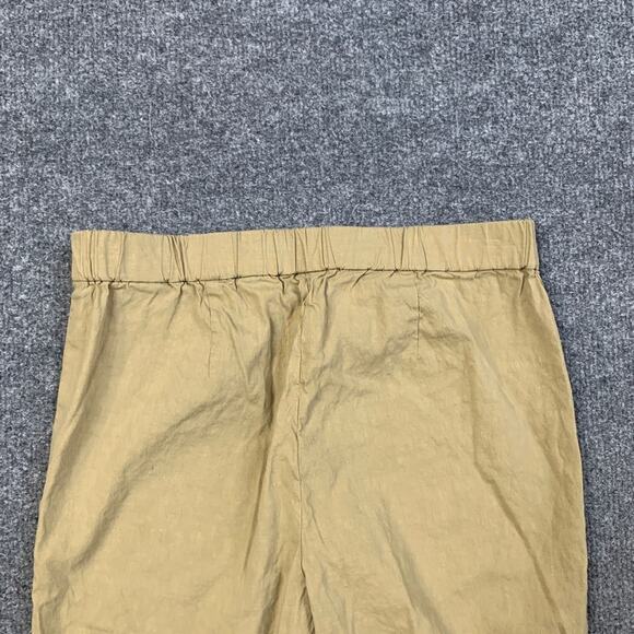 Theory Pants Womens 00 Honey Linen Blend Basic Pull On Capri Stretch Eco Crunch - Picture 8 of 12